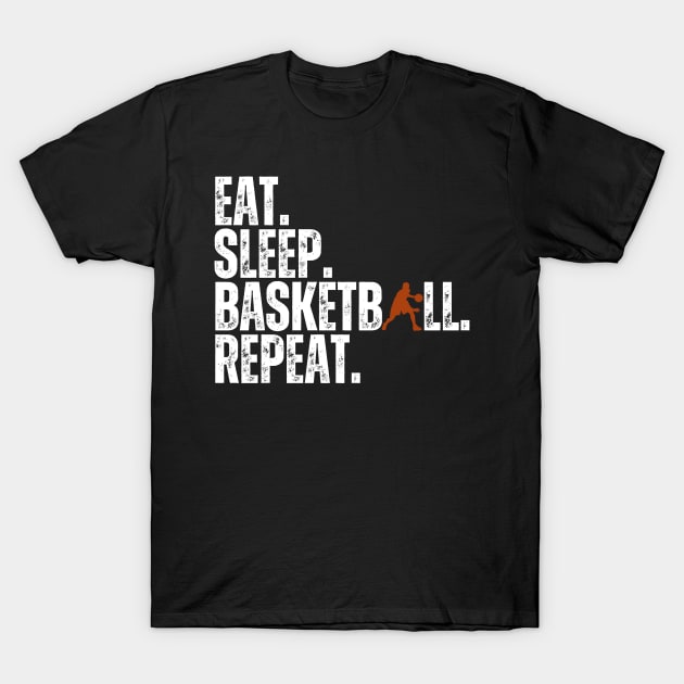 Eat Sleep Basketball Repeat Retro Vintage Boy Kid Men Women T-Shirt by Just Me Store